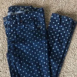 J. Crew polka dot toothpick ankle jeans